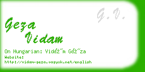 geza vidam business card